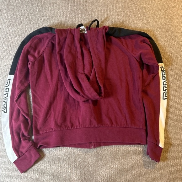 Maroon and Black Zip-Up Hoodie 1526 - Picture 5 of 5